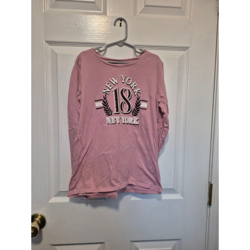 Girls Place Pink New York 18 Long Sleeve Tee Size 14